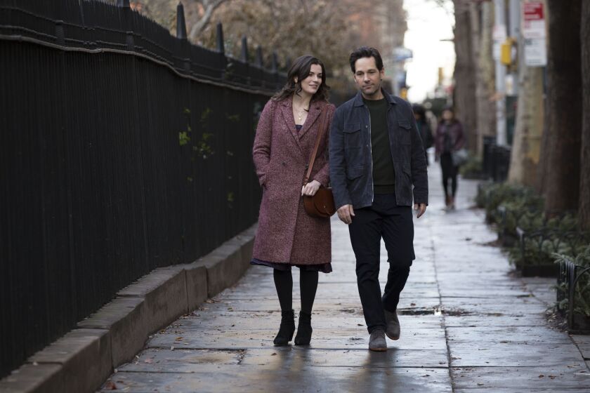 Aisling Bee and Paul Rudd in a scene from “Living With Yourself.”