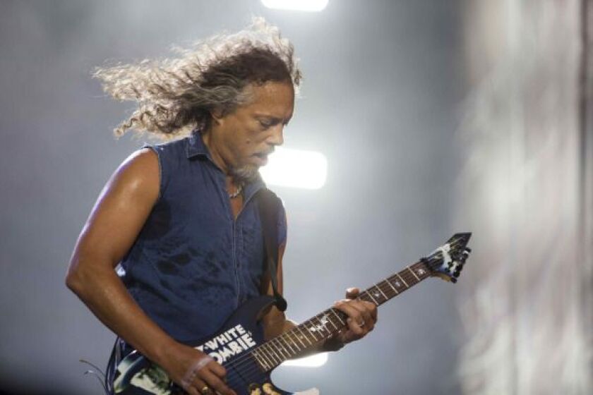 Kirk Hammett of Metallica rocks Lollapalooza on August 1, 2015. | Saiyna Bashir/Sun-Times.