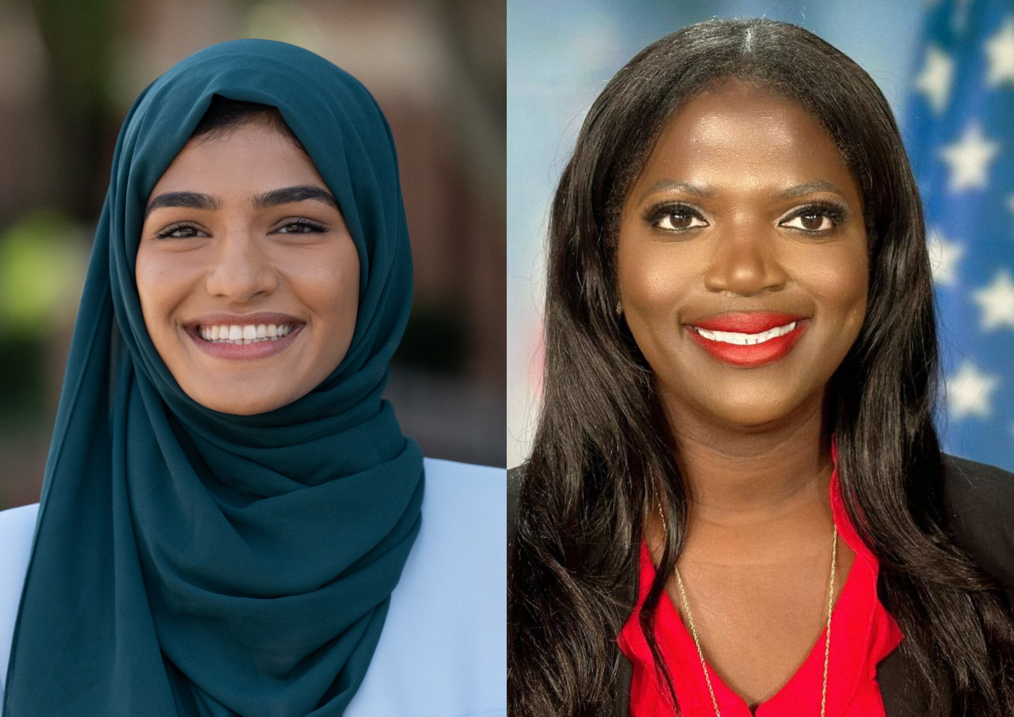 State Rep. Nabeela Syed, D-Palatine, (left) and Republican nominee Tosi Ufodike.